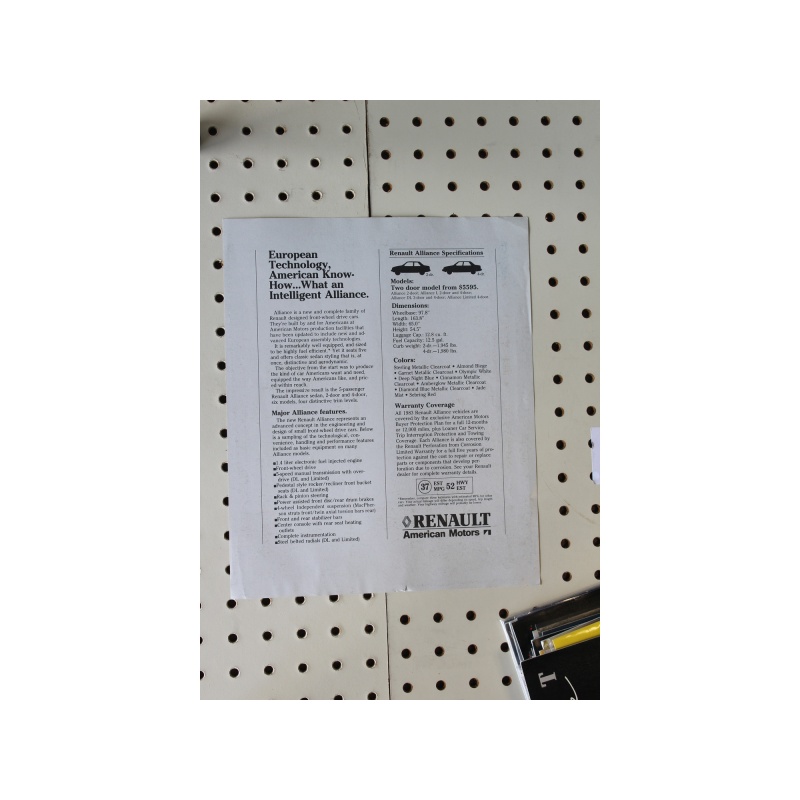 1984 Renault Alliance Magazine Clipping