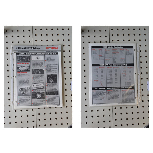 1987   Booklet Renault Quick Facts Bulletin 8 Pages