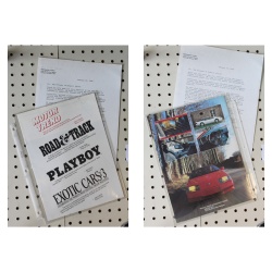 1986   Booklet Motor Trends Road & Track Playboy Exotic Cars with Letter