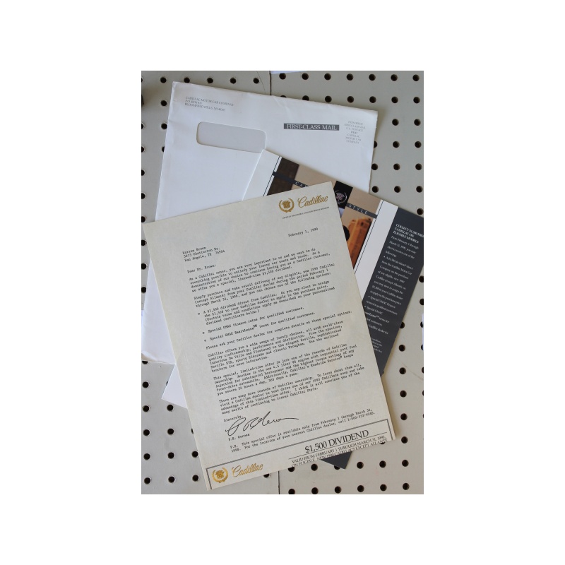 1990 Cadillac  Brochure Product Line-Up  with Letter