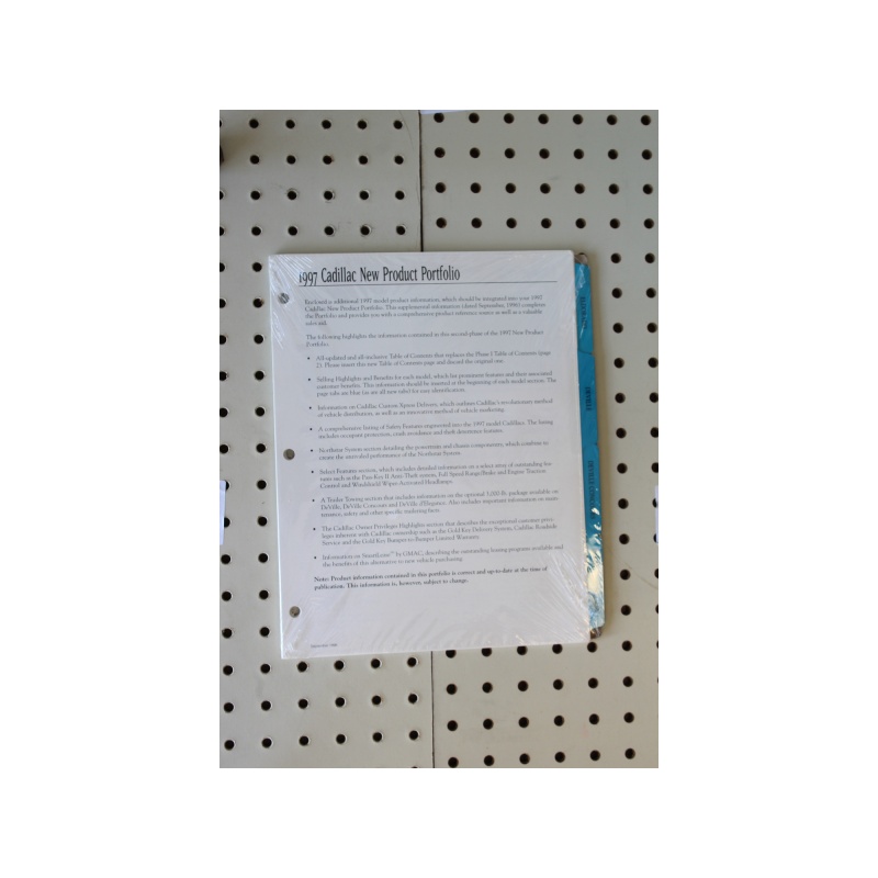 1997 Cadillac  Booklet New Product Portfolio