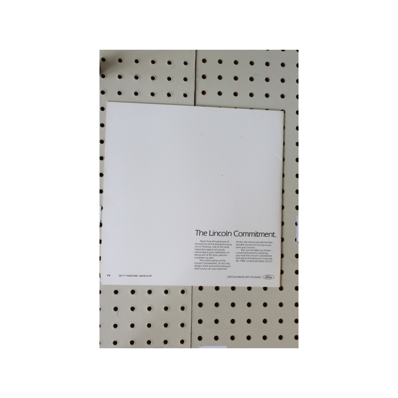 1984 Lincoln Mark VII LSC Brochure Report 11 Pages