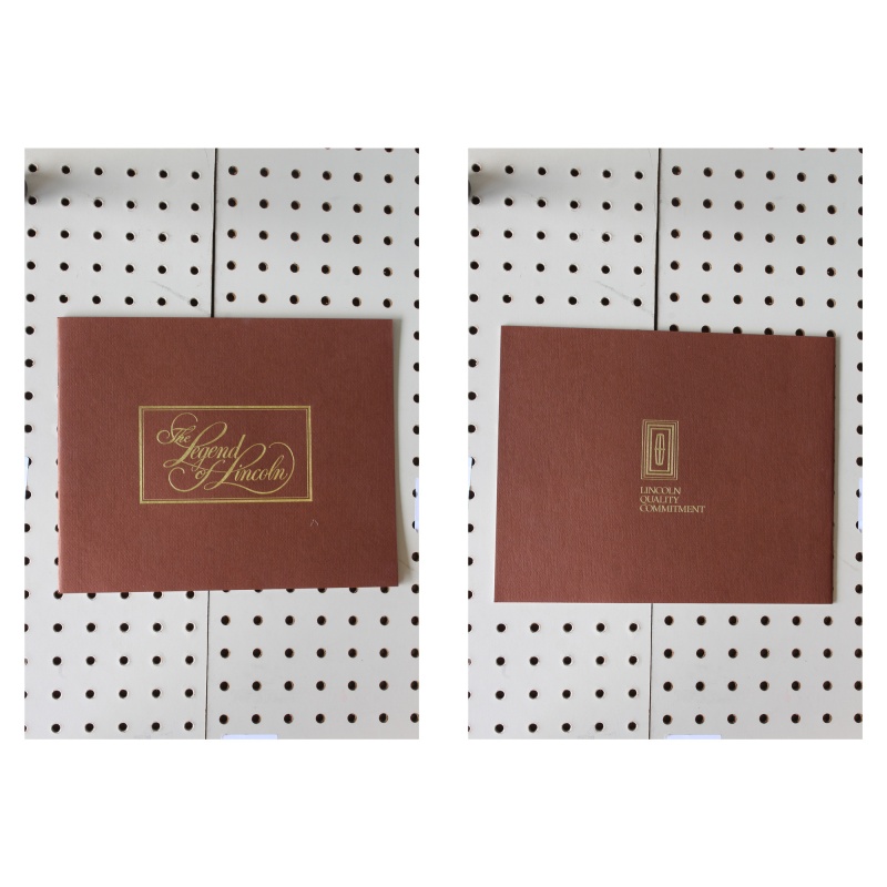 1986 Lincoln  Booklet The Legend of Lincoln 31 Pages