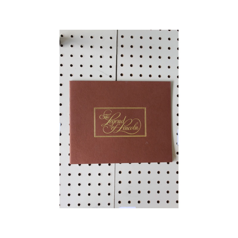 1986 Lincoln  Booklet The Legend of Lincoln 31 Pages