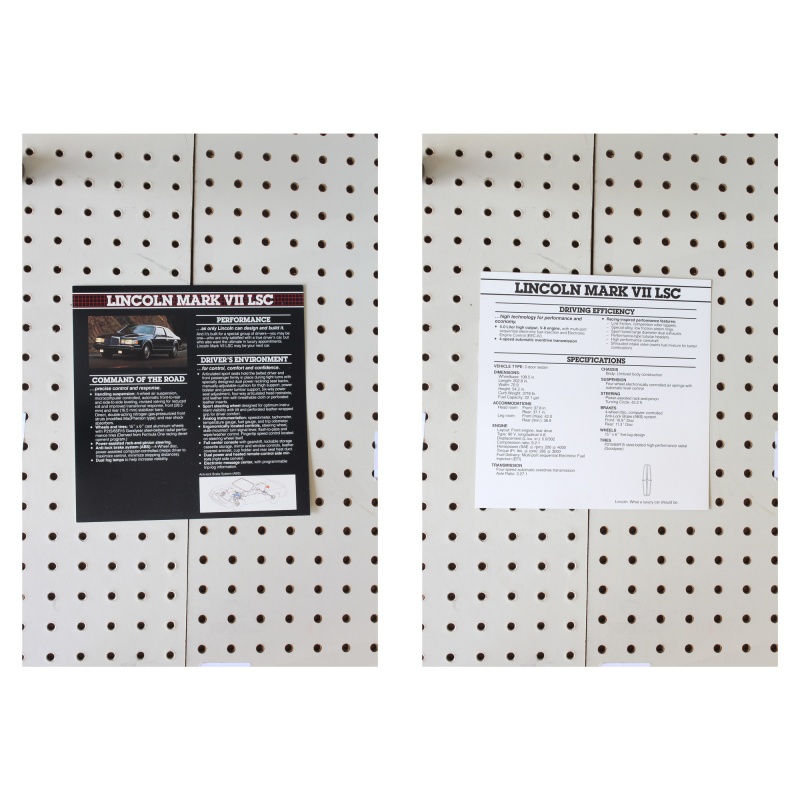 1986 Lincoln Mark VII Flyer(Single Page)