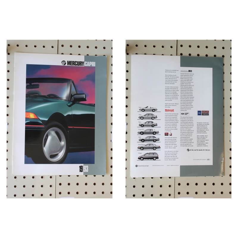 1993 Mercury Capri Brochure  4 Pages