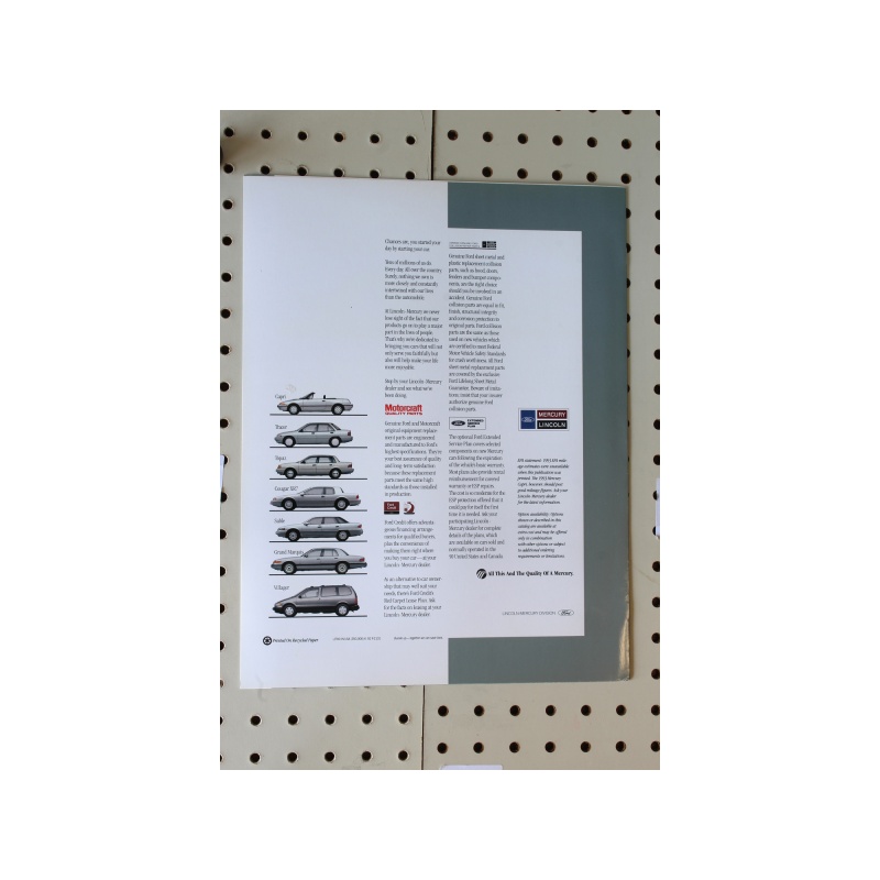 1993 Mercury Capri Brochure  4 Pages