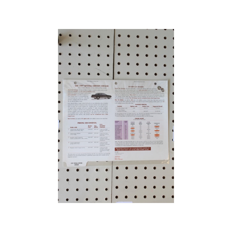 1997 Mercury Cougar Flyer(Single Page) Special Edition