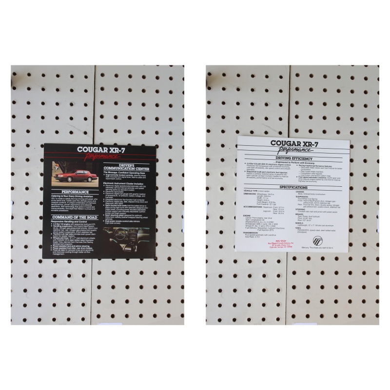 Mercury Cougar Flyer(Single Page) XR-7