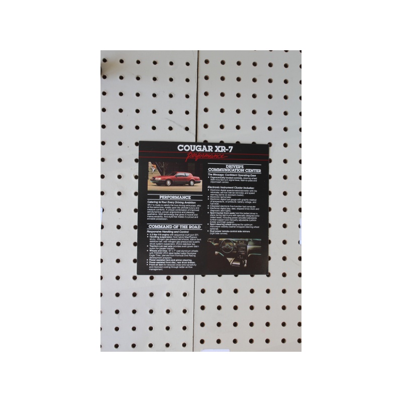 Mercury Cougar Flyer(Single Page) XR-7