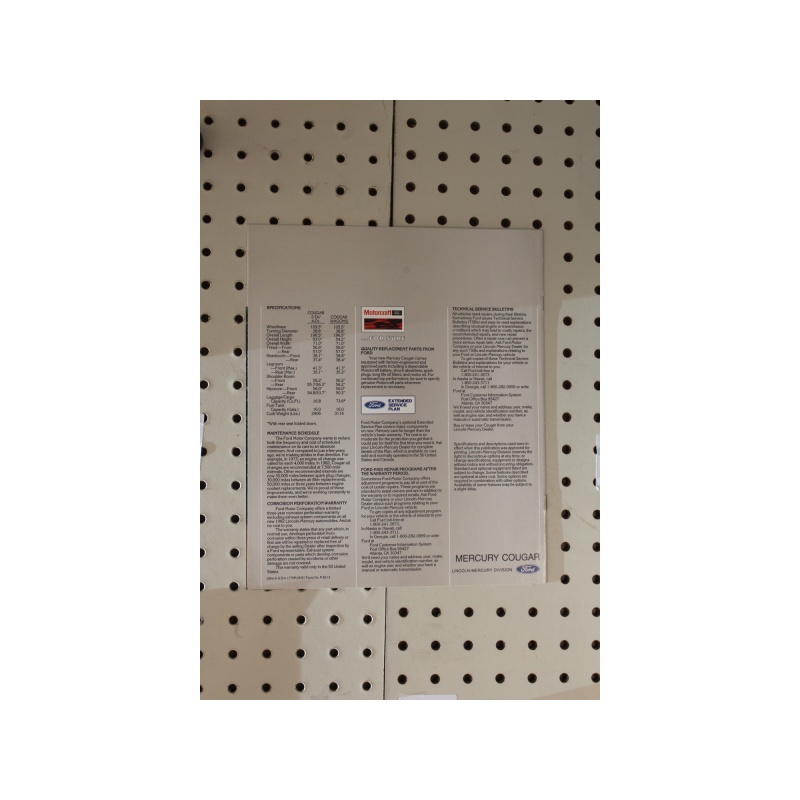 1982 Mercury Cougar Brochure  13 Pages