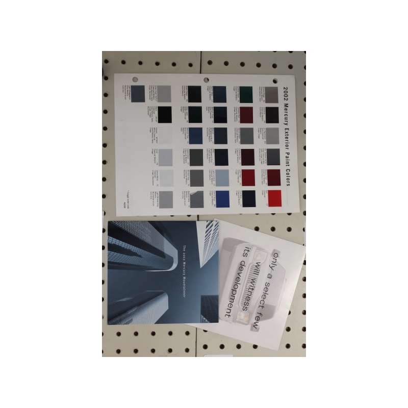 2002 Mercury Mountaineer Brochure Ext. Color Chart  ( 3 pcs. )