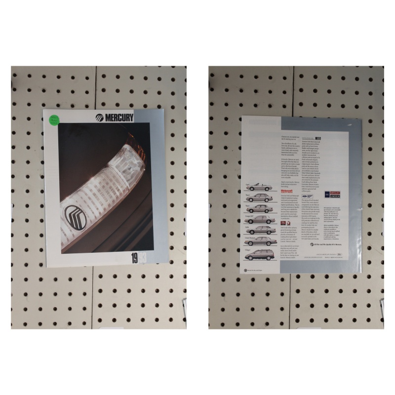 1993 Mercury  Brochure Product Line-Up