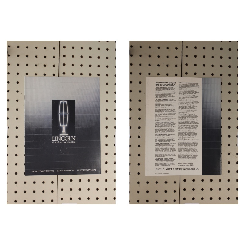 1988 Lincoln  Brochure Product Line-Up  4 Pages