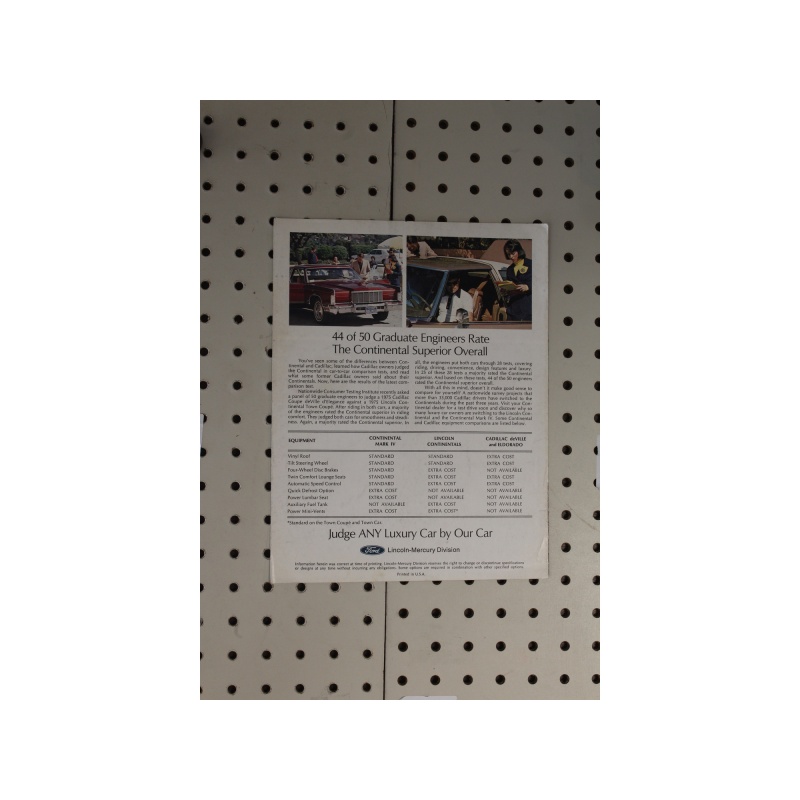 1975 Lincoln Mark IV Flyer(Bifold) Continental
