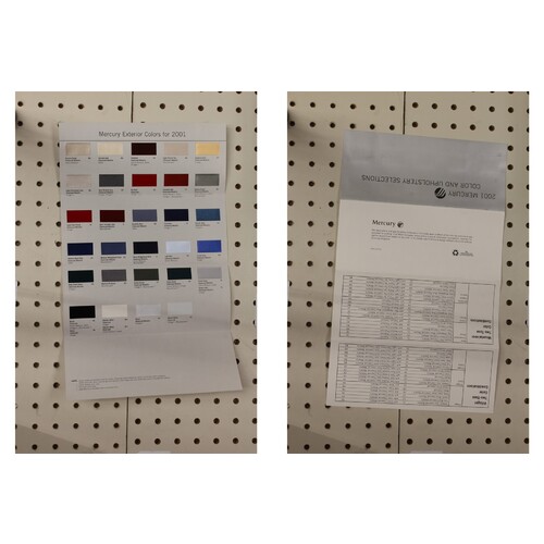 2001 Mercury  Flyer(Trifold) Int. Color Chart