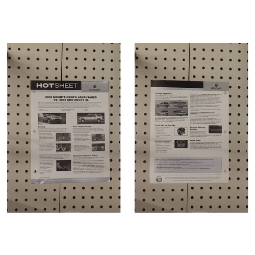 2002 Mercury Mountaineer Flyer(Single Page) Hot Sheet product Info