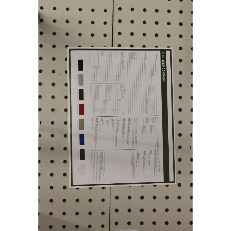 2007 Jeep Compass Flyer(Single Page) Color Chart