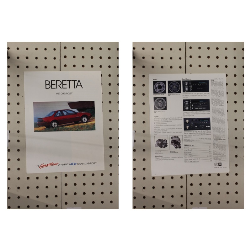 1989 Chevrolet Beretta Brochure  5 Pages