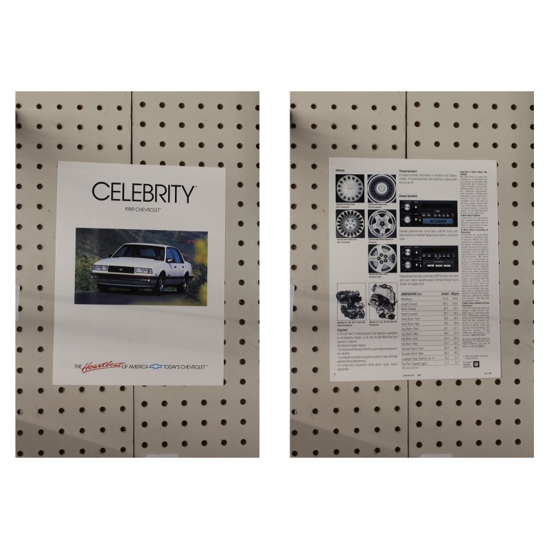 1989 Chevrolet Celebrity Brochure  5 Pages