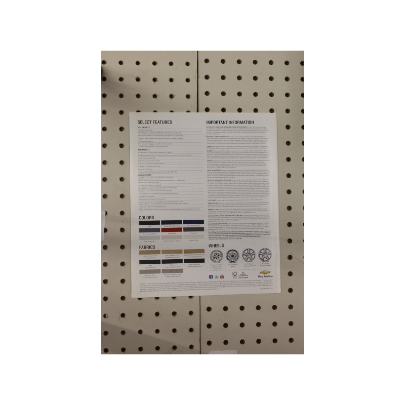 2012 Chevrolet Avalanche Flyer(Trifold)