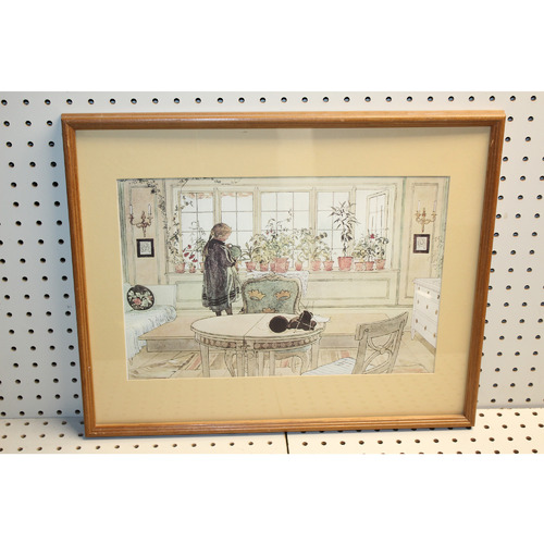 21 x 17 Framed Print Flowers on the Windowsill Carl Larsson