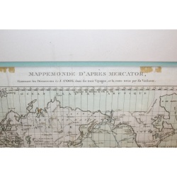 18 x 15.5 Framed Print MAPPEMONDE DAPRES MERCATOR J. COOK