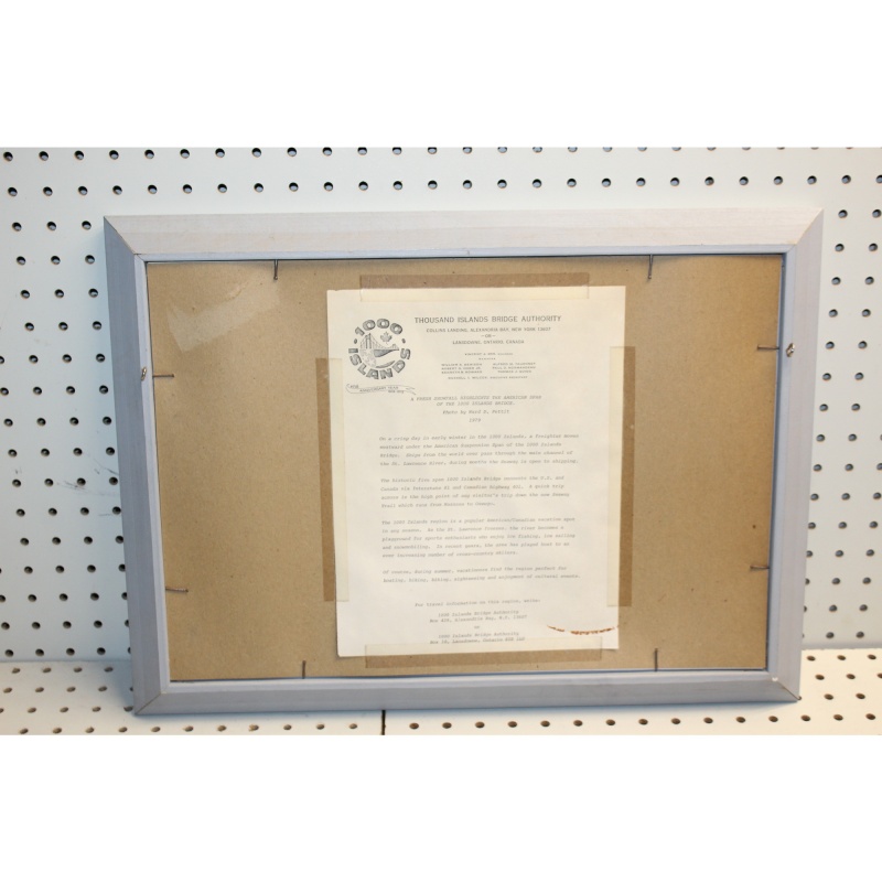 20.5 x 15 Print board Framed 1000 ISLANDS BRIDGE 1979