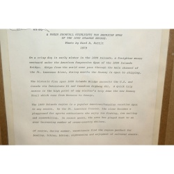 20.5 x 15 Print board Framed 1000 ISLANDS BRIDGE 1979