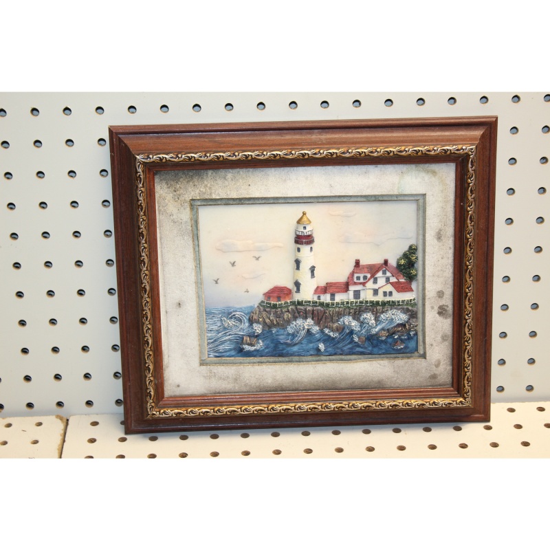 12 x 10 Framed resin LIGHTHOUSE