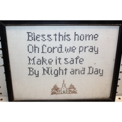 13 x 10 Framed cross stitch BLESS THIS HOME