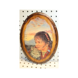 8 x 12 INdian art on wood LOT OF 2