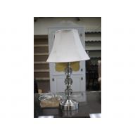 18" Tall Lamp - Unusual stacked glass bulbs and stainless space with shade