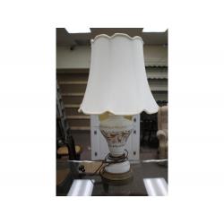 26" Tall Lamp - Very nice porcelain lamp painted design brass accent