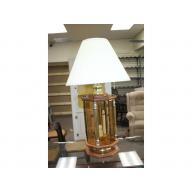 32" Tall Anthony California Inc. Large Beautiful Oak Table Lamp w/ glass panels