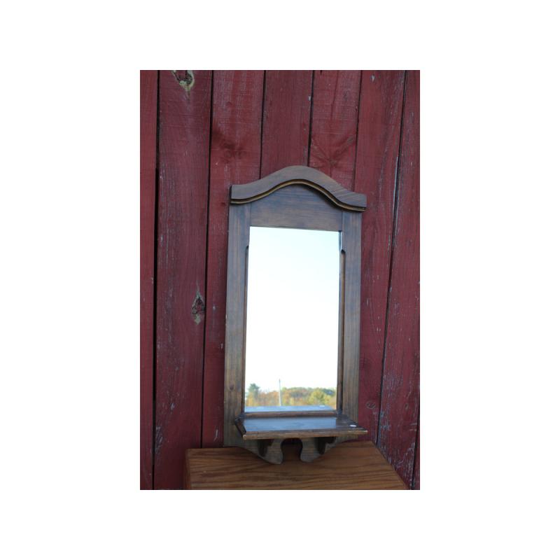 16.5" x 35" Wood Frame Mirror with Shelf