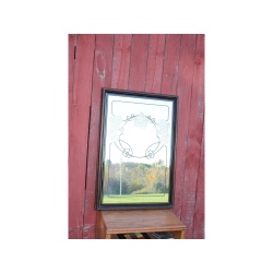 27.5" x 40" Decorative Mirror with Design on the Mirror
