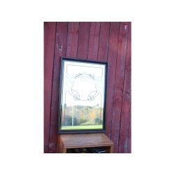 27.5" x 40" Decorative Mirror with Design on the Mirror