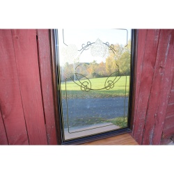 27.5" x 40" Decorative Mirror with Design on the Mirror
