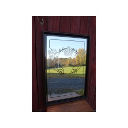 27.5" x 40" Decorative Mirror with Design on the Mirror