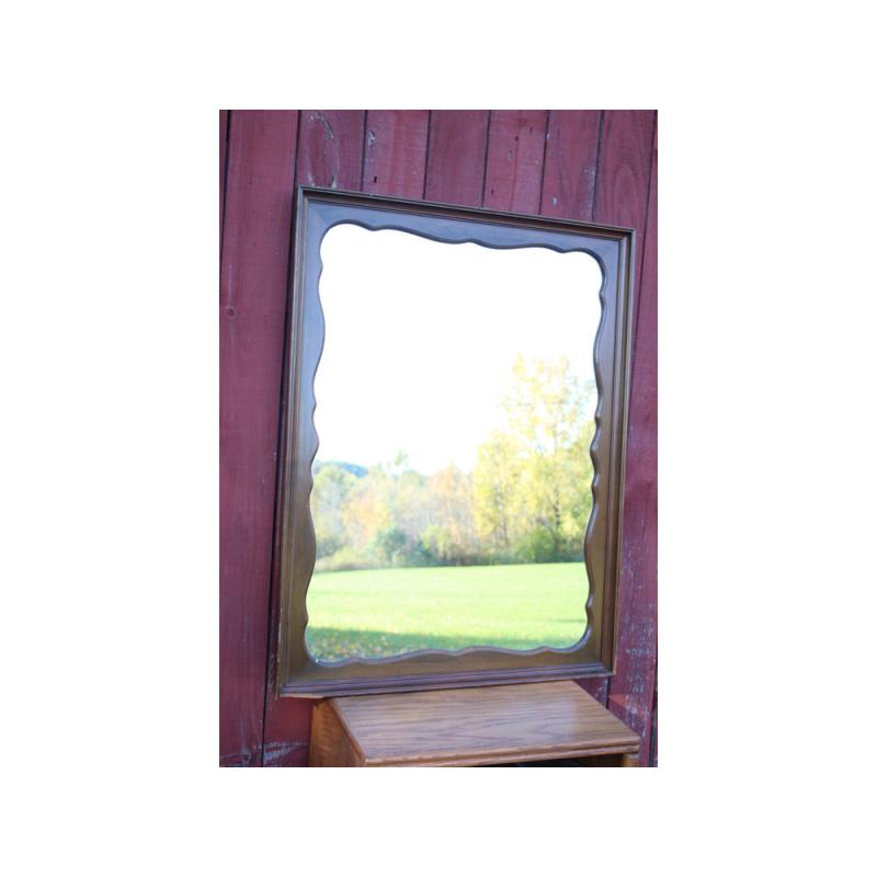 34" x 44" Wood Frame Mirror with Corner Damage