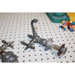  Vintage Hot & Cold Side Handle Faucet Fixtures W/ Stopper Architectural Salvage