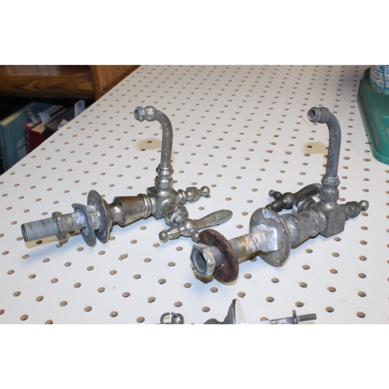  Vintage Hot & Cold Side Handle Faucet Fixtures W/ Stopper Architectural Salvage