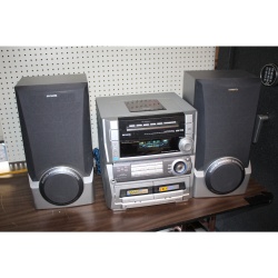 Aiwa CX- ZL500 Audio System 5 Disc CD Changer, Dual Cassette, AM/FM