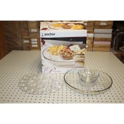 Anchor Hocking Presence 4 pc Entertainment Set, Devil Eggs Tray, Appetizer Tray