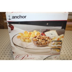 Anchor Hocking Presence 4 pc Entertainment Set, Devil Eggs Tray, Appetizer Tray