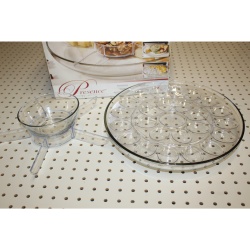 Anchor Hocking Presence 4 pc Entertainment Set, Devil Eggs Tray, Appetizer Tray