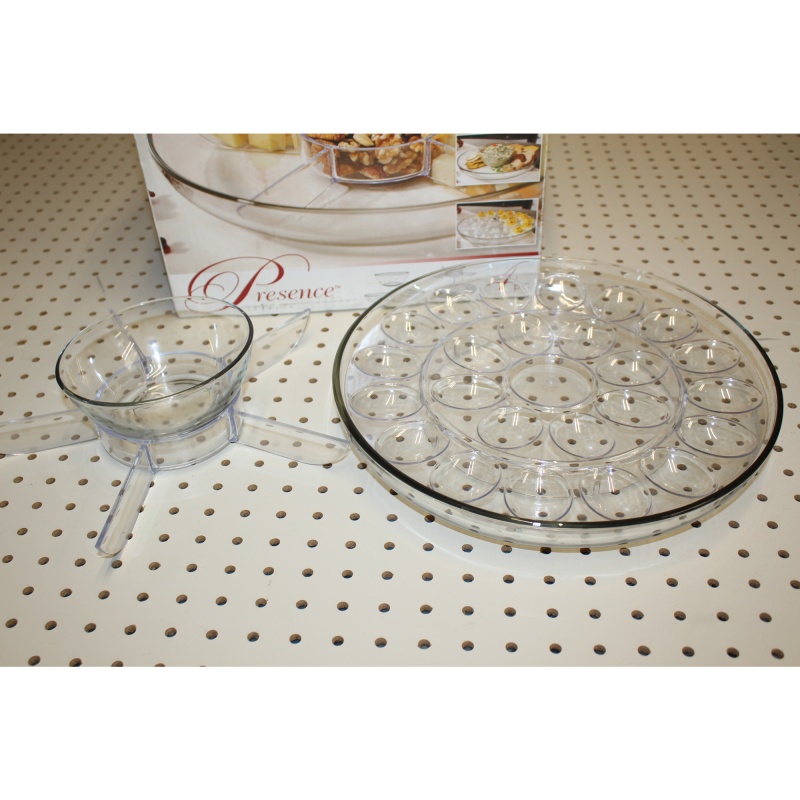 Anchor Hocking Presence 4 pc Entertainment Set, Devil Eggs Tray, Appetizer Tray