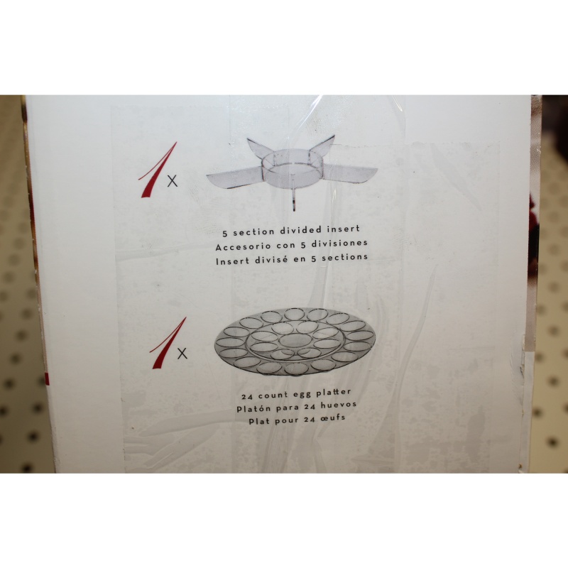 Anchor Hocking Presence 4 pc Entertainment Set, Devil Eggs Tray, Appetizer Tray