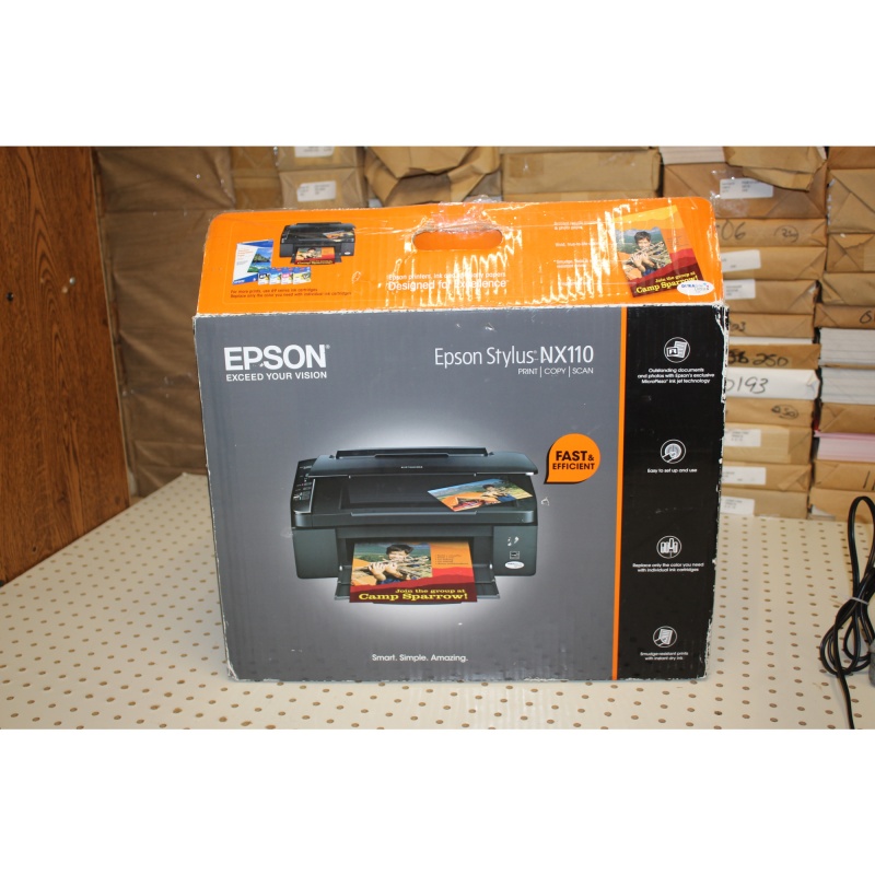 Epson Stylus NX110 All-in-One Printer Print Copy Scan Original Box - Never used